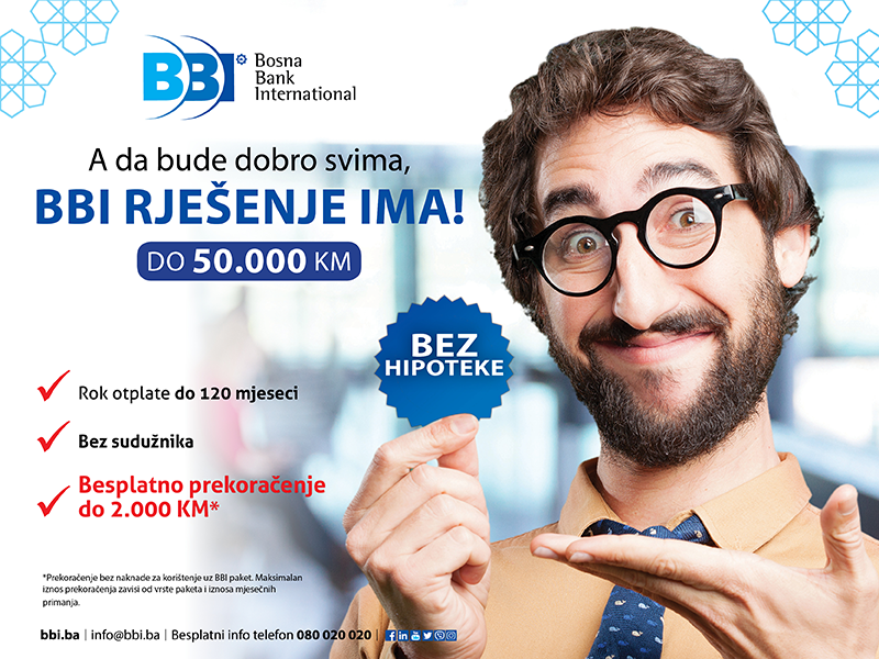 Finansiranja do 50.000 bez sudužnika i hipoteke: “A da bude dobro svima, BBI rješenje ima”